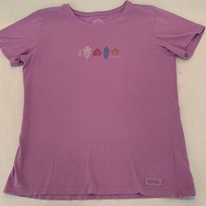 Life is Good Dark Lavender T Shirt Size Medium